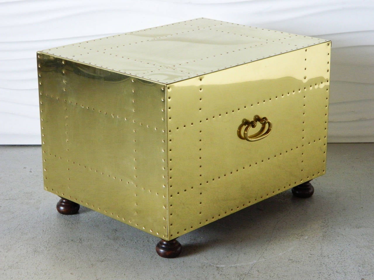 20th Century Sarreid Brass Chest Trunk