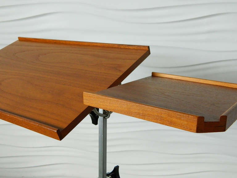 20th Century Danish Modern Teak Rolling Tray Table