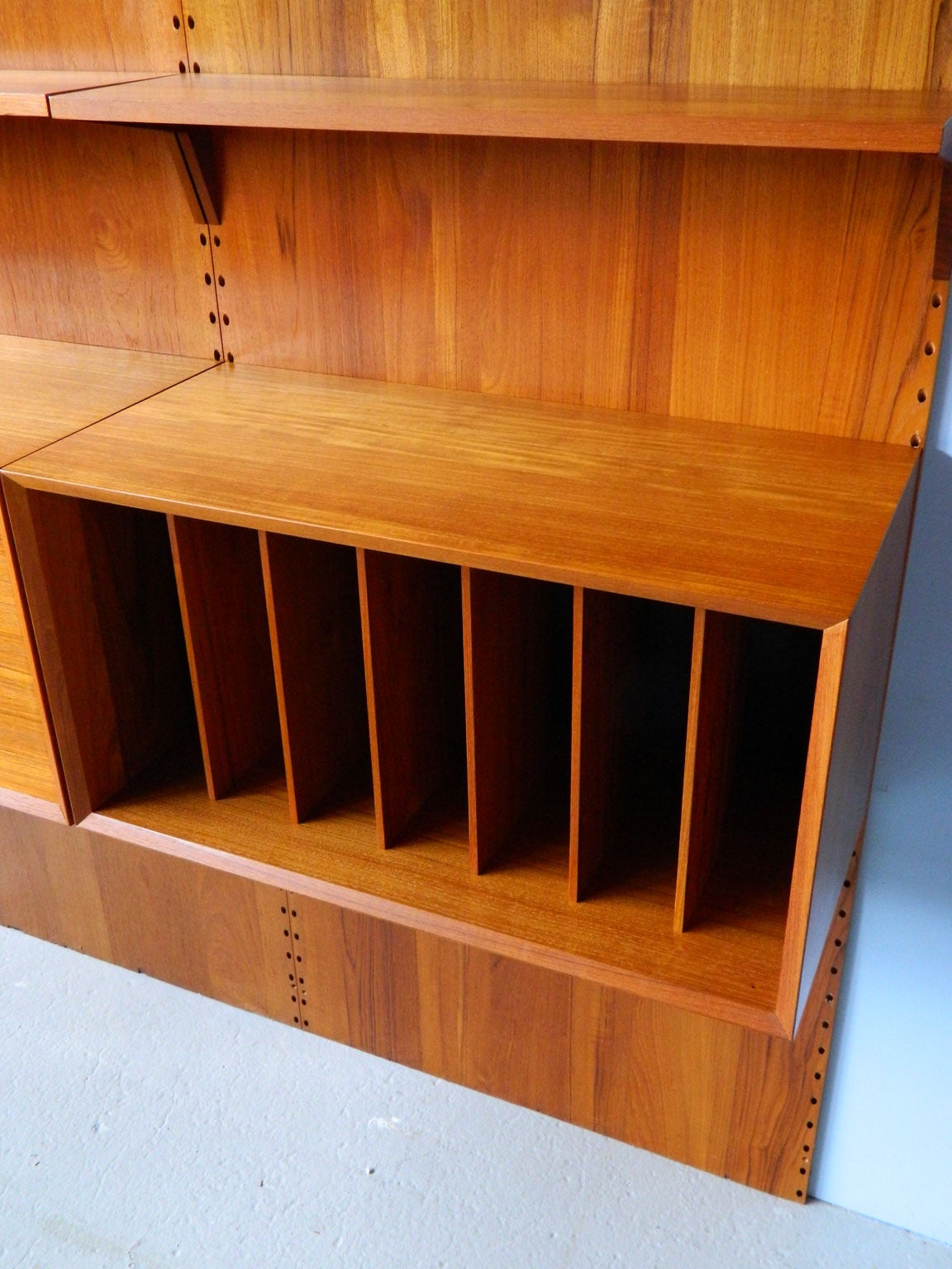 Vintage Poul Cadovius Teak Wall Unit In Good Condition In Baltimore, MD
