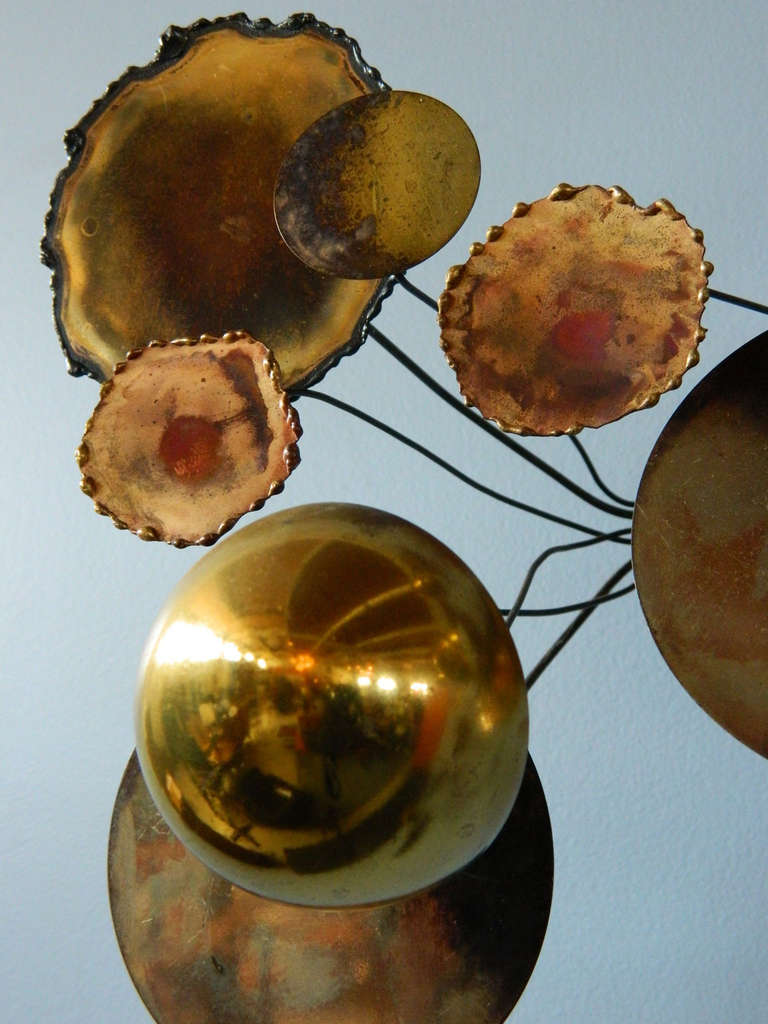 Brass C Jere Raindrops Sculpture