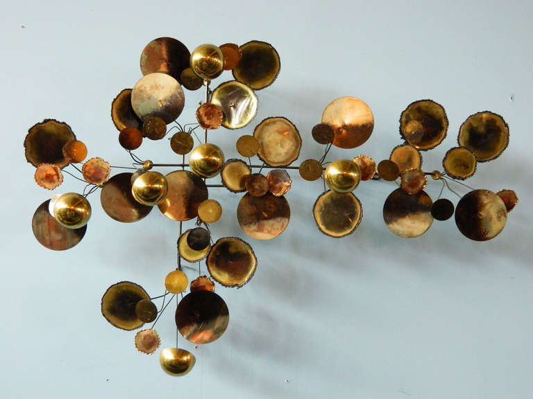 Signed Jere and dated 1971, this is a wonderful example of the iconic Raindrops sculpture in brass.