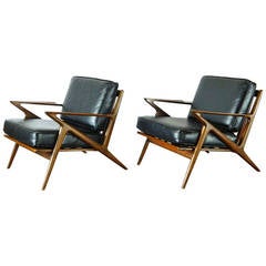 Pair of Poul Jensen Walnut Z Chairs