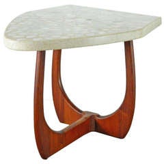 Terrazzo and Wood Side Table in the style of Adrian Pearsall