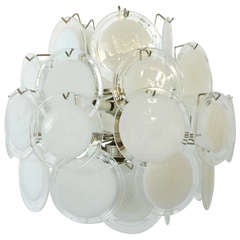 Gino Vistosi 36-Disc Glass Chandelier for Murano