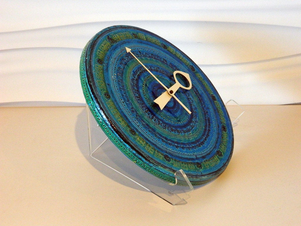 Nelson Incised Ceramic Bitossi Meridian Clock at 1stdibs