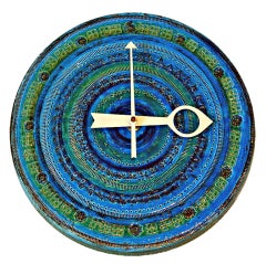 George Nelson Incised Ceramic Bitossi Meridian Clock