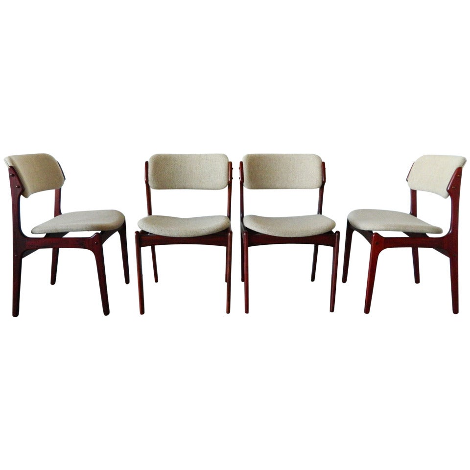 Set of Four Rosewood Eric Buck Chairs For Sale