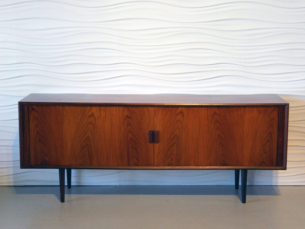 Faarup Mobelfabrik Danish Rosewood Tambour Sideboard Credenza