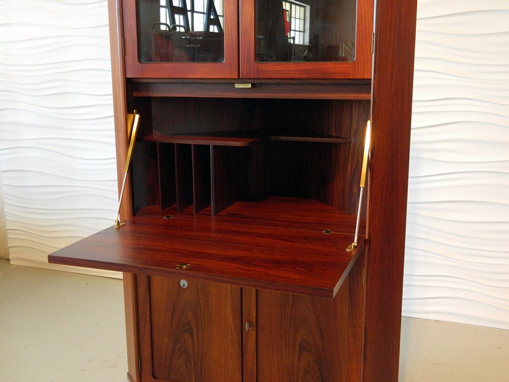 Danish Rosewood Corner Cabinet with Drop Front Desk 2