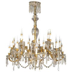A Spectacular Antique Baccarat French Louis XVI Bronze & crystal Chandelier, 19th cenutry