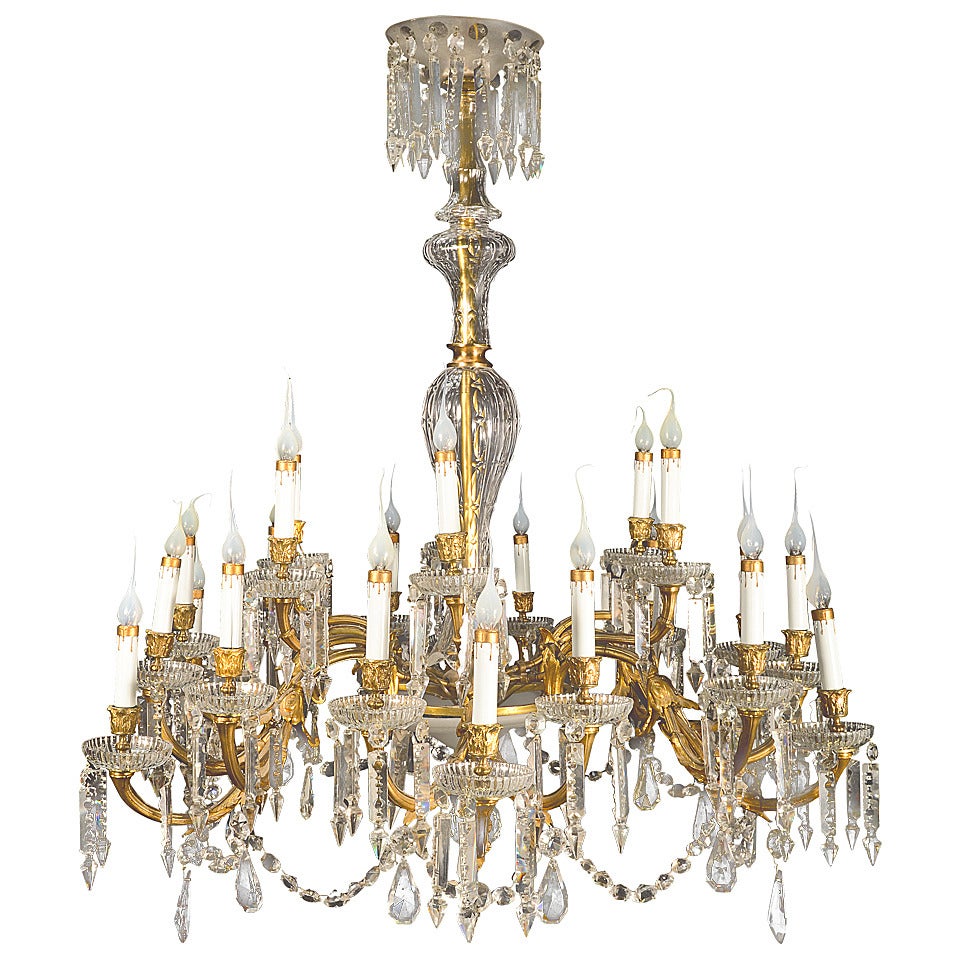 A Spectacular Antique Baccarat French Louis XVI Bronze & crystal Chandelier, 19th cenutry For Sale