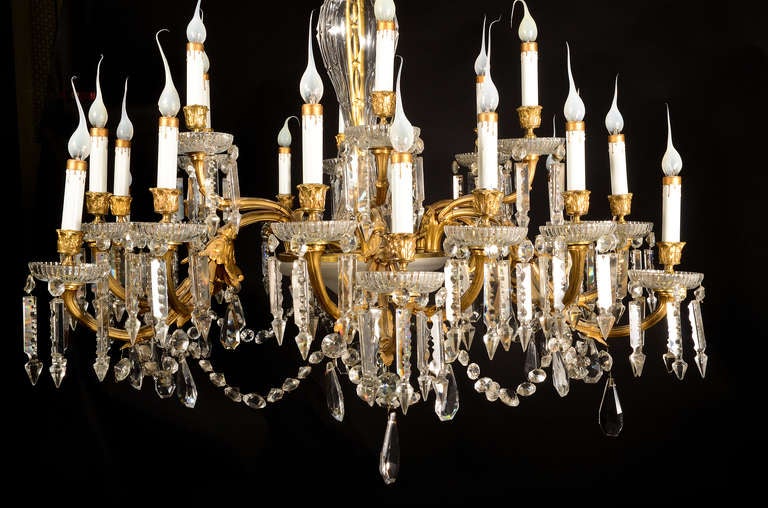 19th Century A Spectacular Antique Baccarat French Louis XVI Bronze & crystal Chandelier, 19th cenutry For Sale