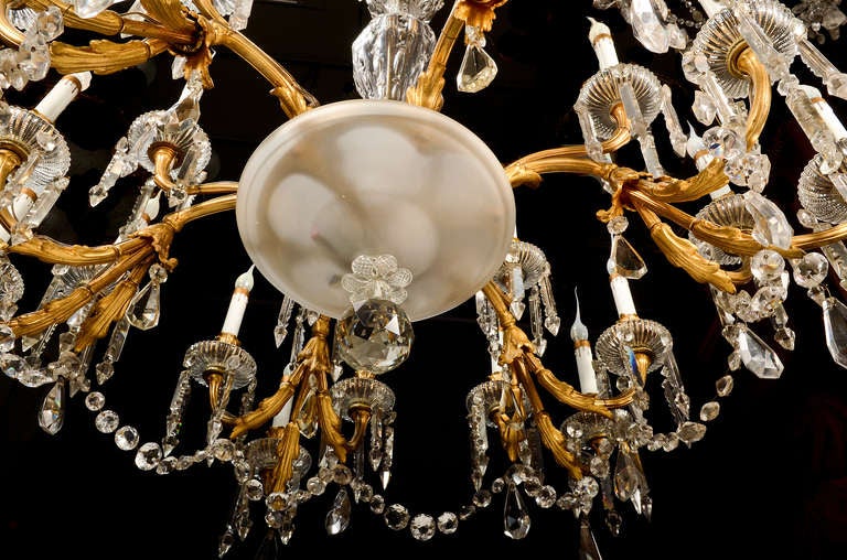 A Spectacular Antique Baccarat French Louis XVI Bronze & crystal Chandelier, 19th cenutry For Sale 3