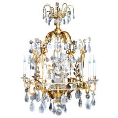 Large  Bagues style French  rock crystal lantern chandelier