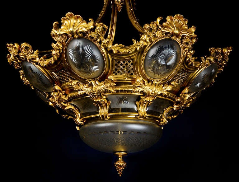 Louis XVI A Highly Important & Large Antique French Louis Xvi Baccarat Chandelier, ca.1870  For Sale