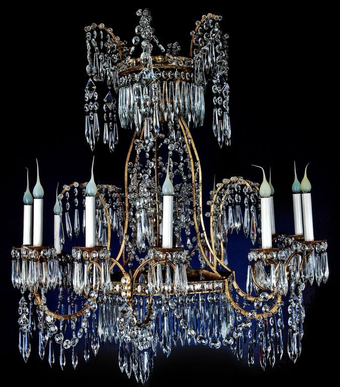 Superb Antique Russian Neoclassical Chandelier, Ca.1890.