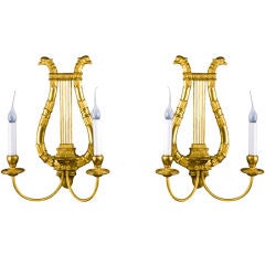 Set  of 4 Antique Italian Carved Giltwood Sconces, Ca.1850's