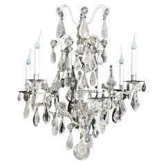 Antique Bagues French Louis XV Cut Rock Crystal Chandelier