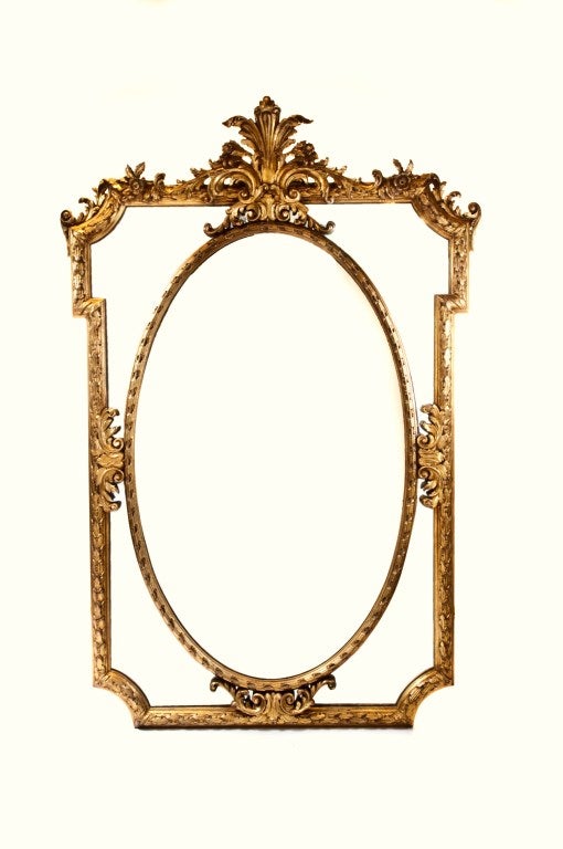 Pair of Palatial Antique French Louis XVI Giltwood Mirrors
