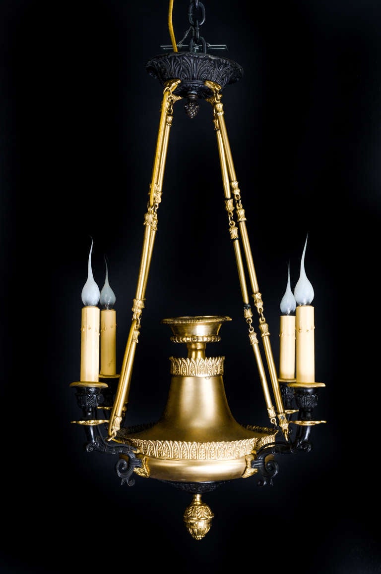 Pair of fine Antique French Empire Neoclassical chandeliers