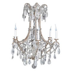 Antique Bagues French Cut Rock Crystal Chandelier