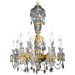Important Antique English George Iii Crystal & Bronze Chandelier