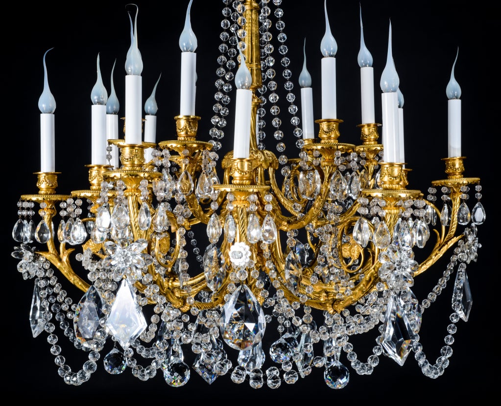A Superb & Large Antique French Louis XVI Baccarat Chandelier