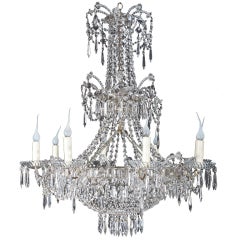 Rare Swedish Antique Neoclassical Crystal Chandelier, ca.1870s