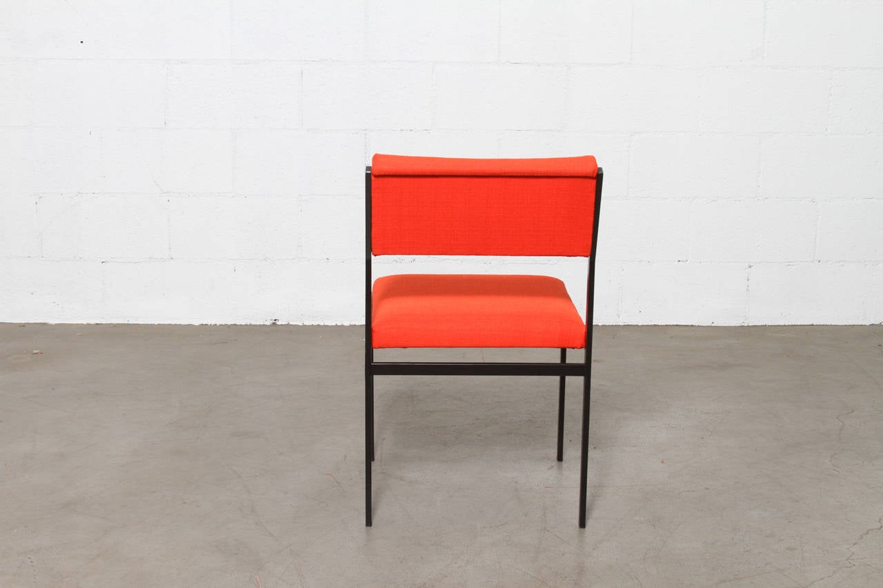 Cees Braakman for Pastoe Set of 6 Fire Red Dining Chairs In Good Condition In Los Angeles, CA