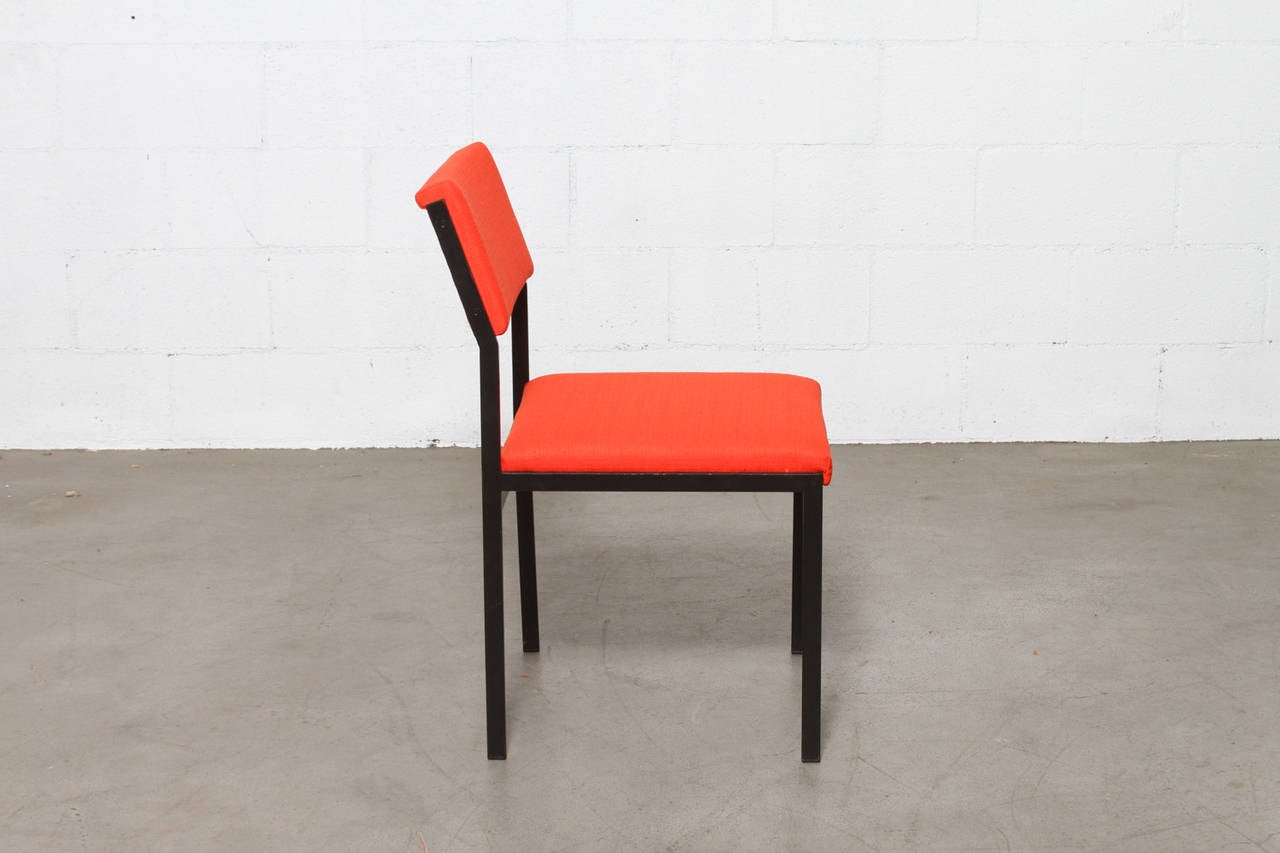 Mid-20th Century Cees Braakman for Pastoe Set of 6 Fire Red Dining Chairs