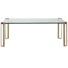 Peter Ghuzy Glass And Brass Coffee Table
