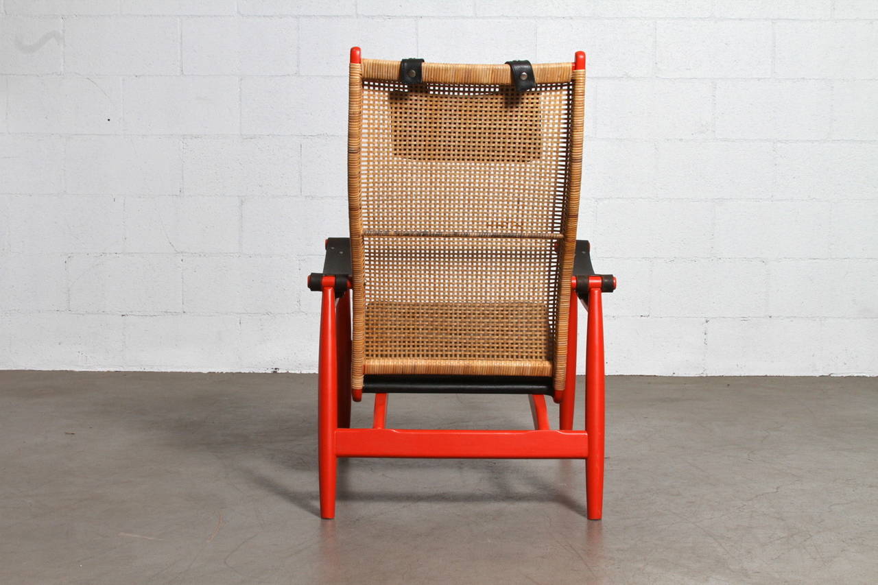 Dutch P.J. Muntendam for Gebr. Jonkers Rattan Lounge Chair