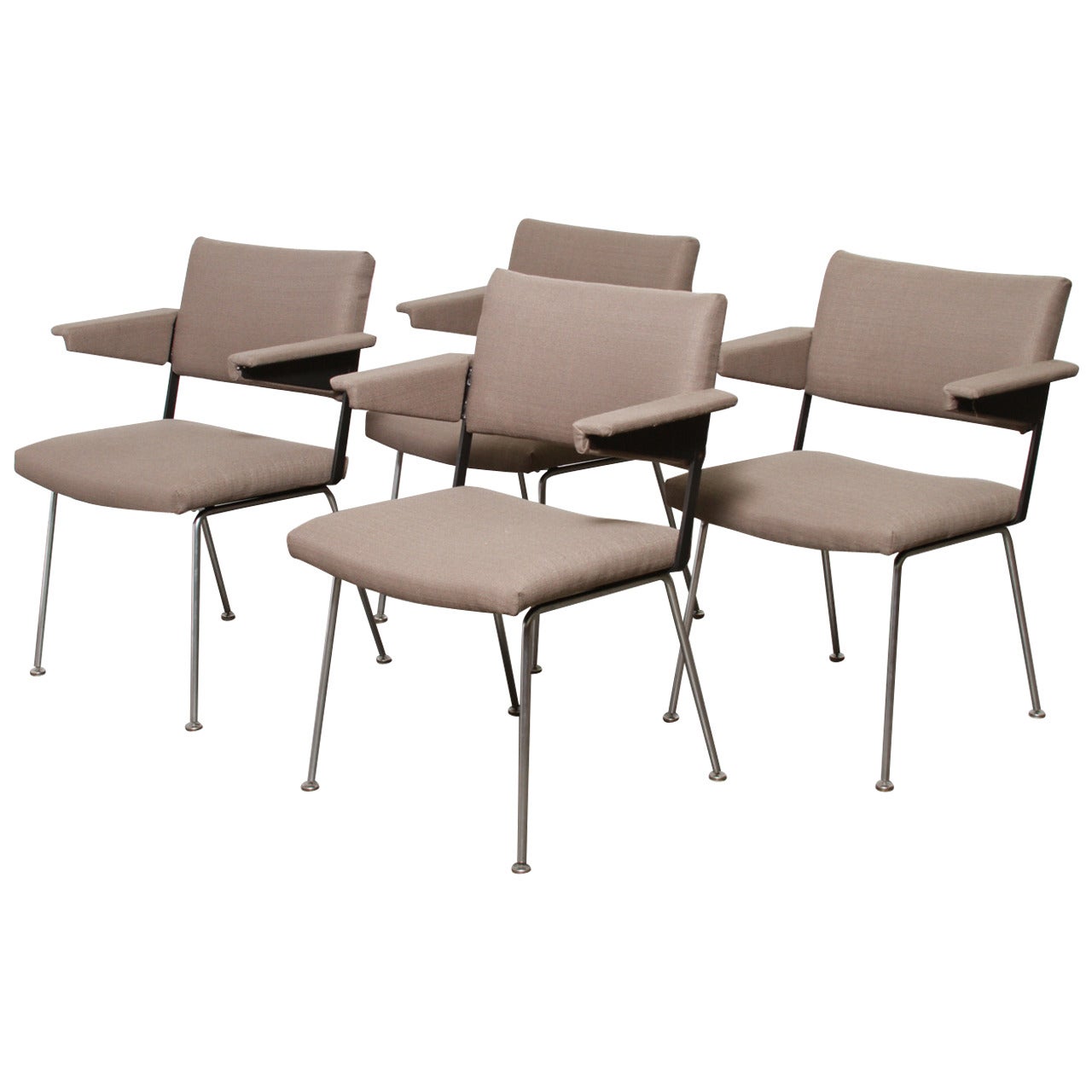 Set of Four Gispen Arm Chairs no. 11 by A.R. Cordemeijer