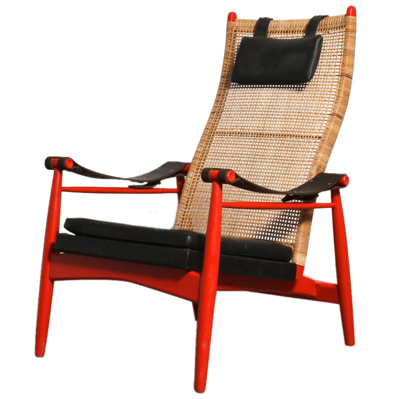 P.J. Muntendam for Gebr. Jonkers Rattan Lounge Chair