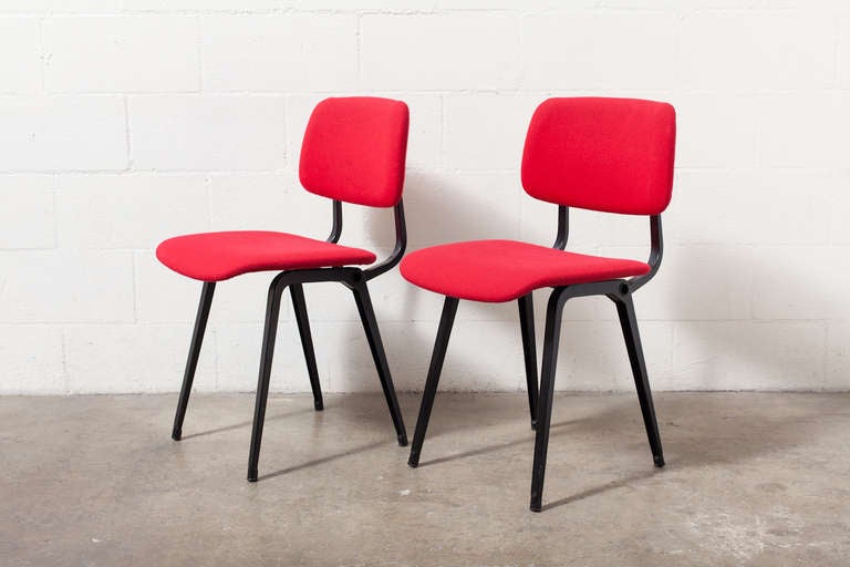 Pair of Friso Kramer Upholstered Revolt Chairs