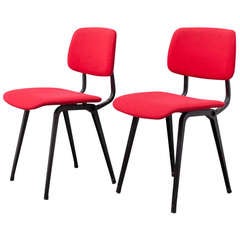 Pair of Friso Kramer Upholstered Revolt Chairs