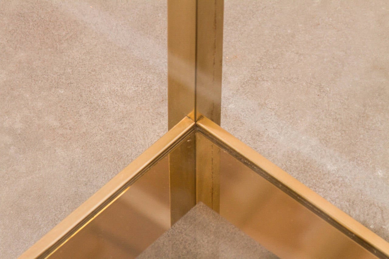 Pair of Guy Lefevre for Maison Jansen Style Gold Plated Side Tables 1
