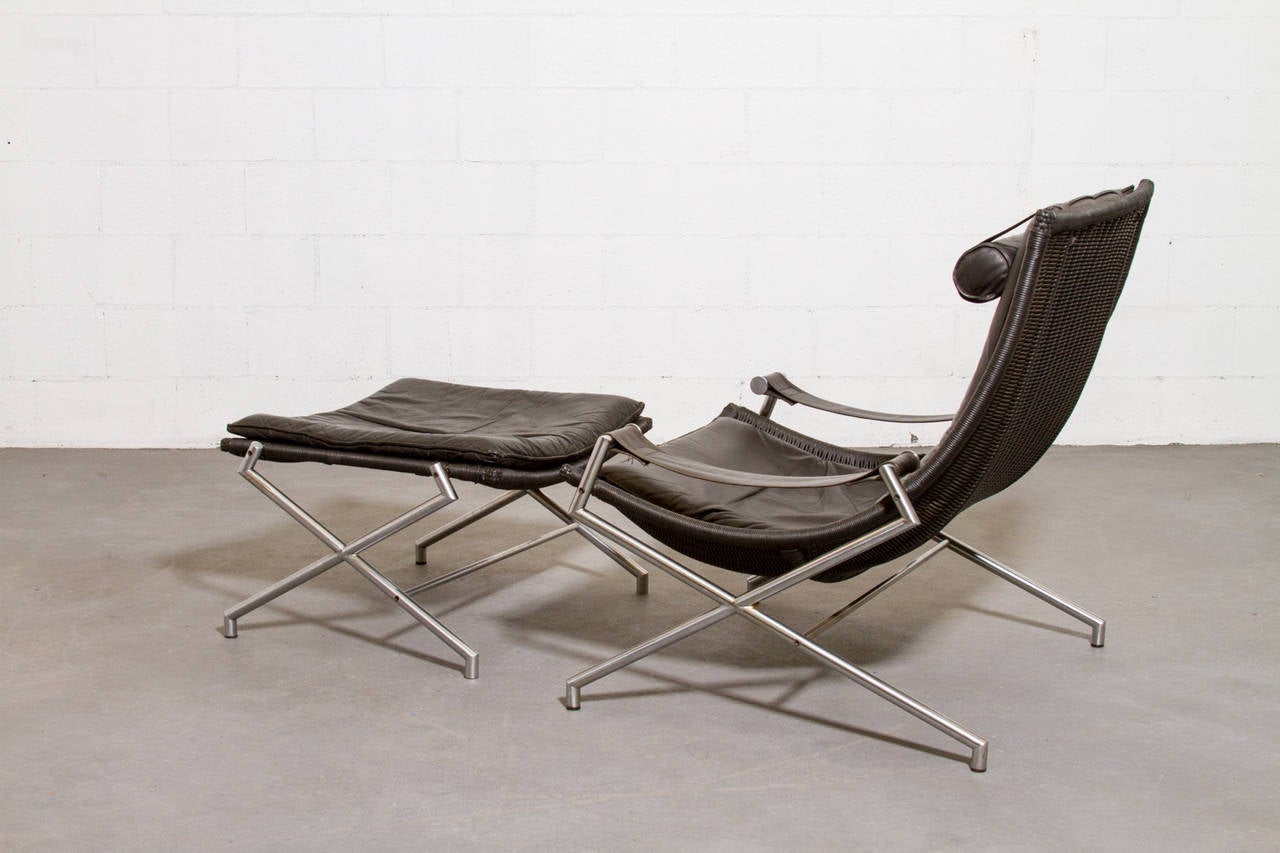 Late 20th Century Gerard Van Den Berg for Rohe DES2021 Lounge Chair and Ottoman