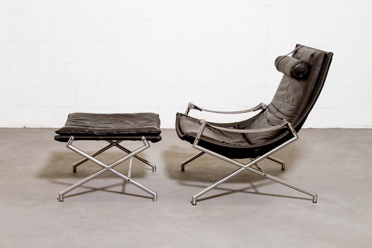 Leather Gerard Van Den Berg for Rohe DES2021 Lounge Chair and Ottoman