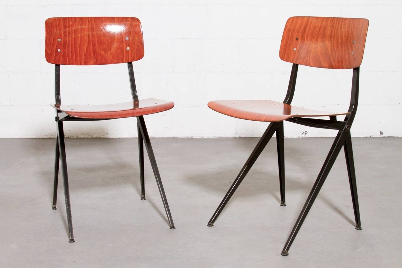 Mid-Century Modern Set of Six Friso Kramer Style Result Chairs