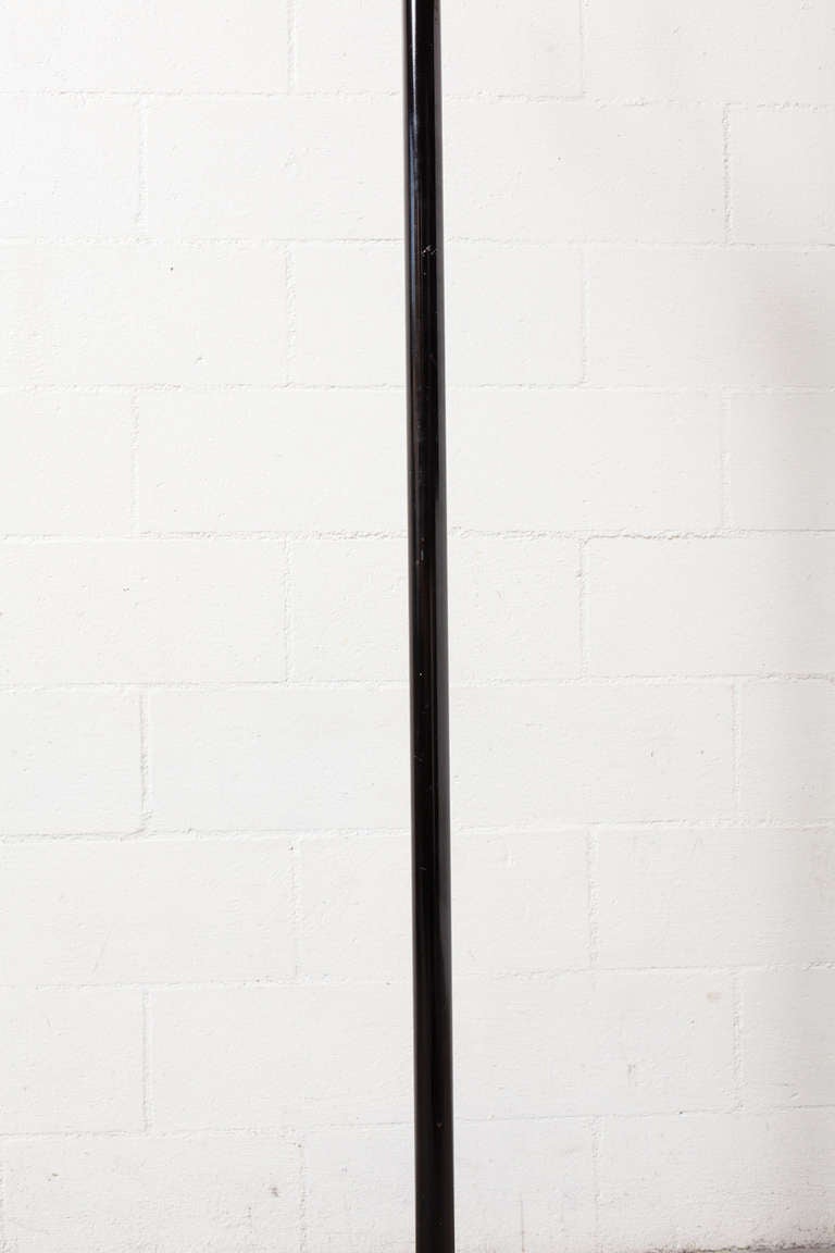 Art Deco Standing Coat Rack w/ Spinning Chrome Top, Black Stem, and Iron Base For Sale 1
