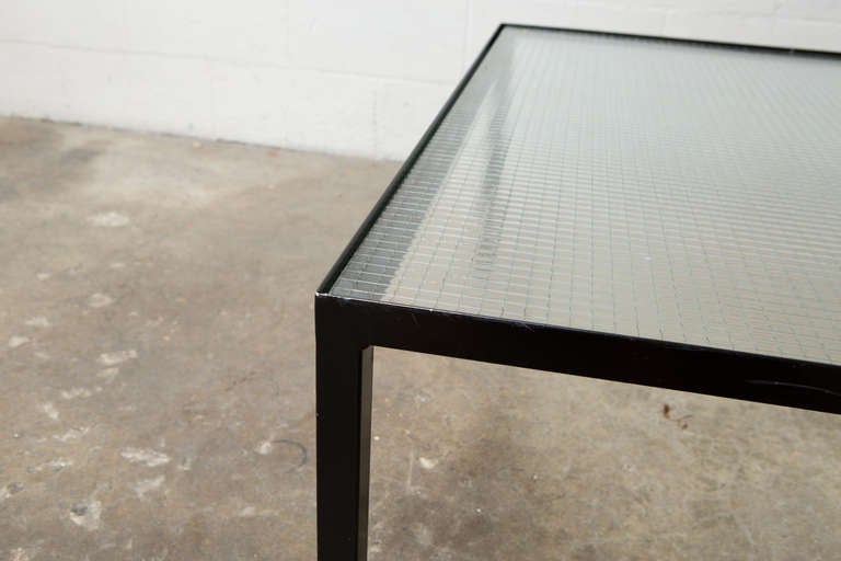 Mid-20th Century Artimeta Attributed Square Metal and Glass Coffee Table