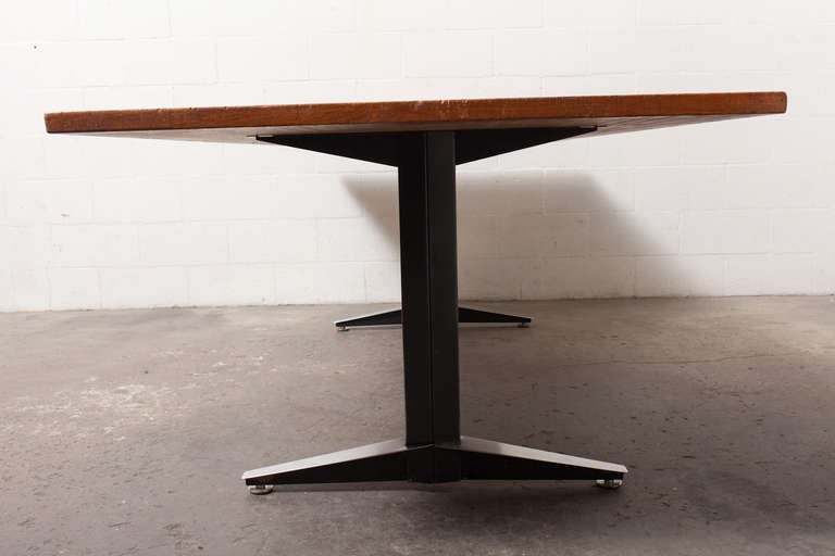 Gispen Industrial Dining or Conference Table In Fair Condition In Los Angeles, CA