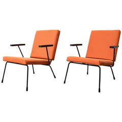 Pair of Wm. Rietveld No. 9 Lounge Chairs for Gispen