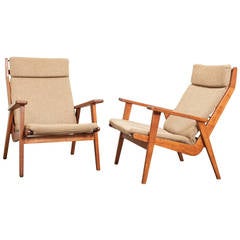 Pair of Early Robert Parry Teak Lounge Chairs for Gelderland