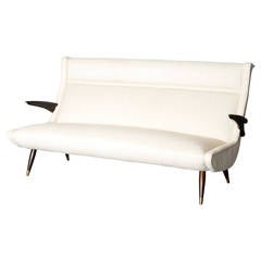 Gio Ponti Inspired Mid-Century Upholstered Sofa