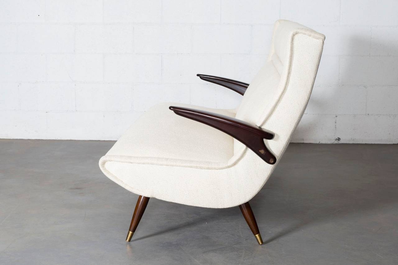 Mid-Century Modern Gio Ponti Inspired Mid-Century Upholstered Sofa
