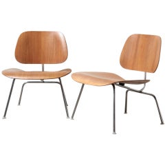 Vintage Pair Of Charles & Ray Eames "lcm" Chairs