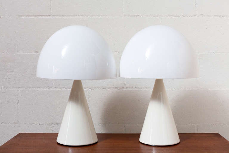 Mid-Century Modern Pair of Guzzini Table Lamps