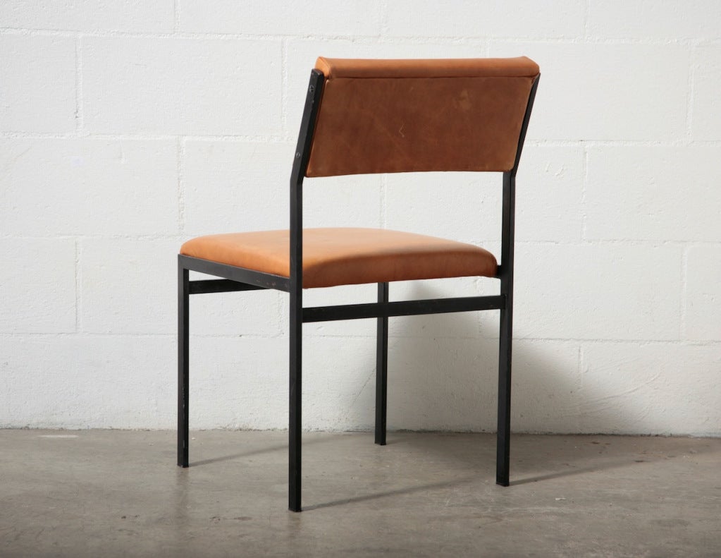 Leather Cees Braakman Japanese Series Dining Chairs